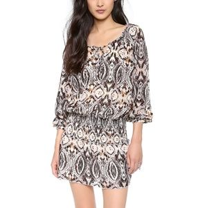 Antik Batik Velvet Vee Mini Drop Waist Dress - XS